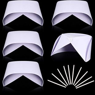 5 Pieces White Nurse Hat Headband Nurse Cap Costume and 10 Pins for Dress Up Costume Halloween Party or Gift to Nurse