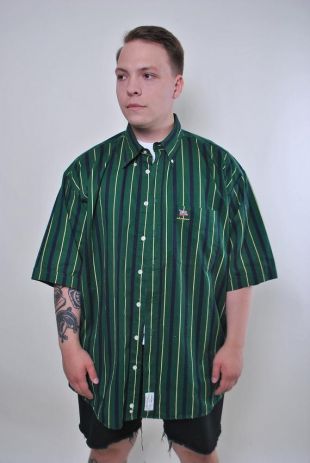 Oversized Striped Short Sleeve Shirt