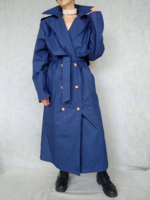 H&M - vintage H&M Dark Blue Trench, Button Up Double Breasted Trench ...