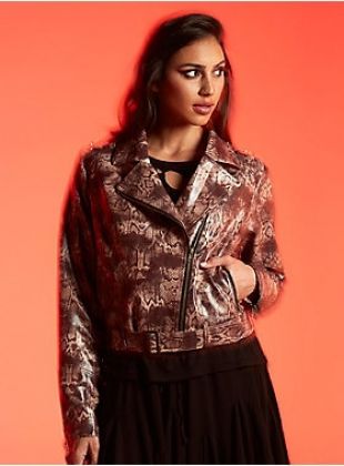 Her Universe DC Comics Wonder Woman 1984 Cheetah Girls Crop Moto Jacket