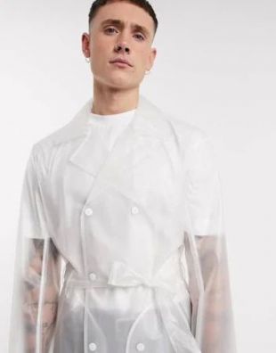 Trench-coat croisé transparent