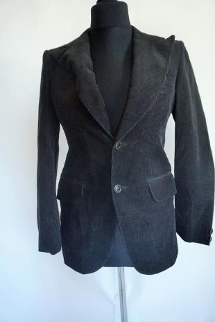 vintage Mens Velvet Blazer / Manteau / Veste / Black / Smoking jacket / Suit / medium m / Evening / Retro / Outwear / Casual / Black
