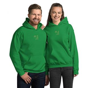 No Bad Days Palm Tree Embroidered Hoodie, Aesthetic Clothing Hooded Sweatshirt Central Embroidery Men Women Streetwear Irish Green