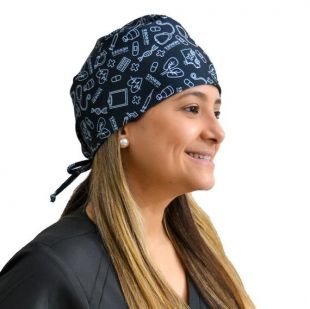 Black Scrub Cap Nurse cap chirurgical cap Scrub hat Ponytail cap Medical cap RN cap Docteur cap Print Cap Healthcare Hero Bonnet Hat Dentist Cap