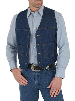 Unlined Vest, Denim, Large
