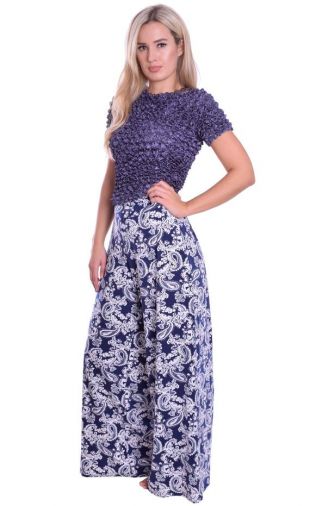 Pantalons d’été Large Leg Palazzo Style Super Soft Pull On Stretchy Paisley