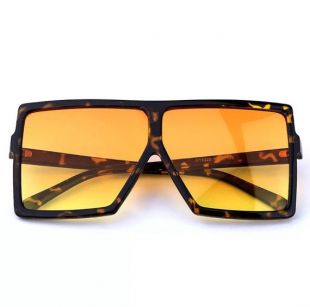 Femmes Surdimensionné vintage Shades Lunettes de soleil Square 2020 Pour Femmes Femme Dame Sunglass UV400 Orange ish Jaune