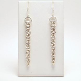 Boucles d’oreilles byzantines de taper en argent sterling