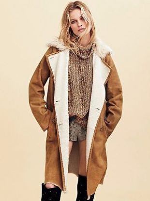Sherpa Suede Trench Coat