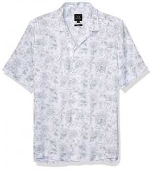 Armani - A|X Armani Exchange Men's Short Sleeve Button Down Shirt ...