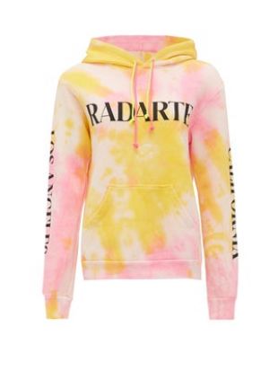 Radarte-print tie-dye hooded sweatshirt