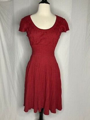 Sparrow Amarena Red Sweater Dress Pleated