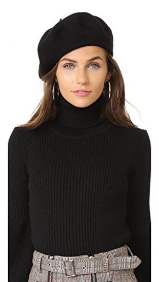 Hat Attack Women's Wool Beret, Black, One Size