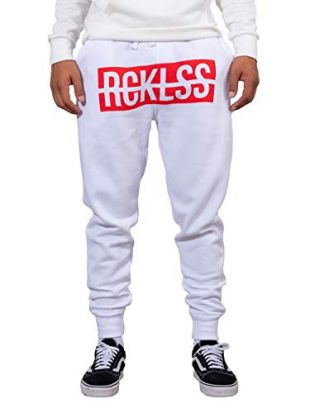 Young and Reckless - Strike Box Sweatpants - White - XL - Mens - Fleece - Sweatpants - White