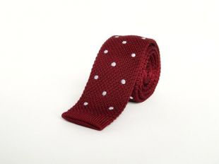 Bordeaux à pois blanc tricoté cravate cravate marron mariage cadeau de garçons d’honneur Bordeaux cravate pour les hommes au Royaume-Uni