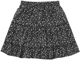 SheIn Women's Floral Printed Tiered Layer High Waist Elastic Short Mini Skirt