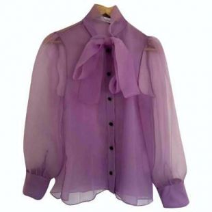 BNWT  Zara Lilac Pink Organza Pussybow Blouse SOLD OUT size M