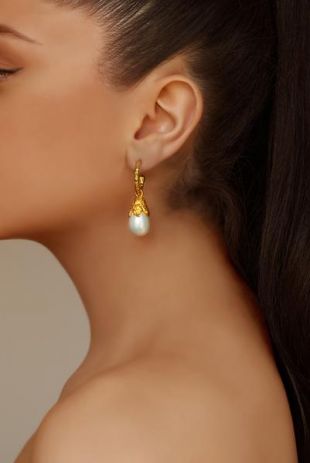 Ava Earrings - 24k Gold - Pearl