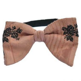 Pink Floral Jacquard Bow Tie