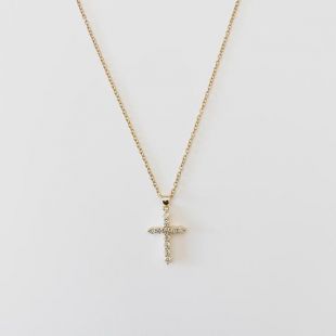 Collier pendentif Dainty Cross Collier croix d’or Cadeau pour les femmes  Collier de confirmation Cadeau pour un baptême- HANNAH