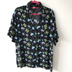 Men’s Vintage Alien Print Hawaiian Shirt