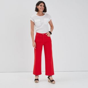 Jeans droit rouge femme | Cache Cache