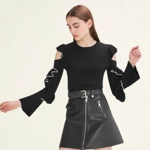 MAJE Madeline Noir Froid Ãpaule Pull 2  | eBay