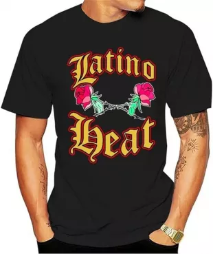 Men T Shirt Latino Heat Eddie Guerrero t-Shirt Black