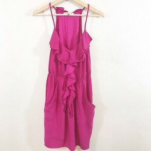 Rebecca Taylor femme soie rose cascade Ruffle Dress 6  | eBay