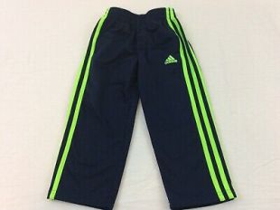 Adidas Blue & Lime Green Striped Boys Youth Size 4 Running Track Pants EUC  | eBay