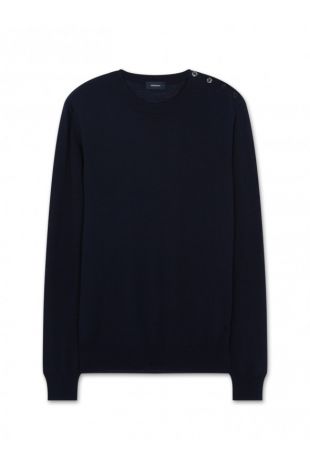 Pull  Laine mérinos   Marine