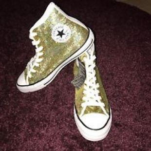 NIB Women's Gold Sequin Chuck Taylor All Star Hi Tops 8.5 B 553439C