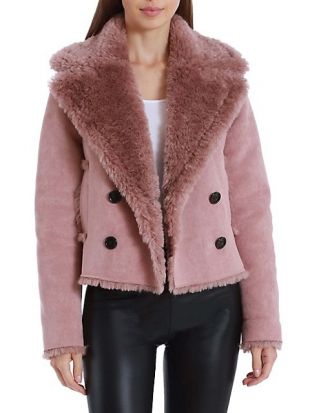 Cropped Faux Shearling Jacket
