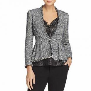 Nouveau Rebecca Taylor Lurex Tweed Tricot Veste En Minuit Taille C 12 Retail $495  | eBay