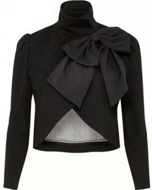 Alice + Olivia Addison Bow Crop Veste noir blazer taille XS neuf sans Original balises  | eBay