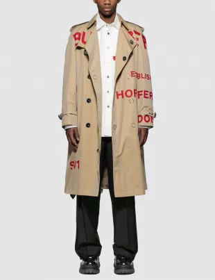 Horseferry Print Cotton Gabardine Trench Coat