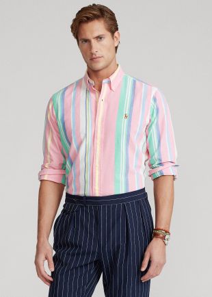 Ralph Lauren - Chemise Oxford ajustée à rayures