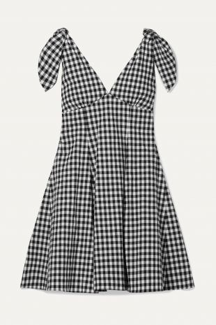 petite black woven open back mini dress REBECCA WOVEN MINI DRESS – AKIRA main image 0