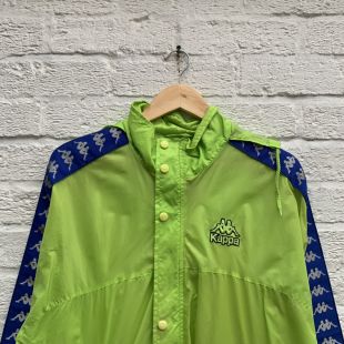 vintage green and blue kappa jacket windbreaker