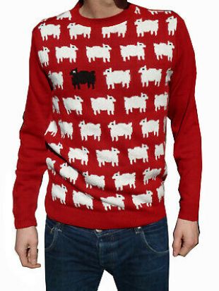 Unisex Red Sheep Jumper vtg Princess Diana Sweater The Crown retro 80s indie