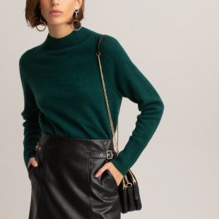 Pull col montant en cachemire mélangé recyclé