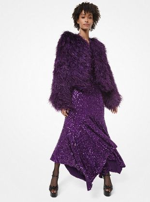 Purple feather jacket