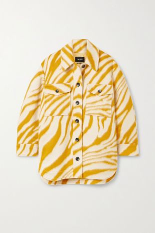 Harvey oversized zebra-print brushed wool jacket