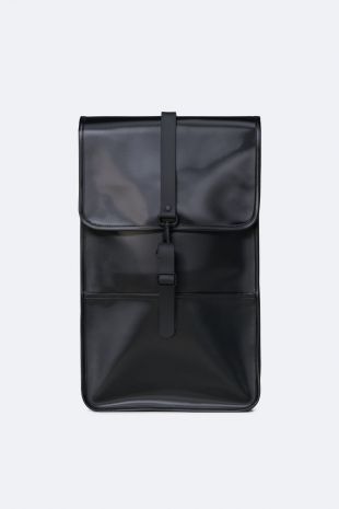Rains Waterproof Shiny Black Backpack