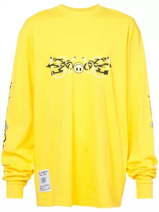 Rochambeau x Yung Jake tribal smiley yellow long sleeve