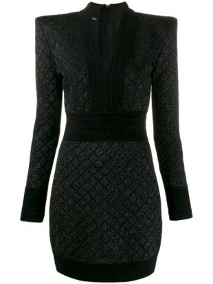 Balmain Glitter quilted-effect Mini Dress - Farfetch