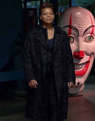 The Equalizer Queen Latifah Camouflage Trench Coat