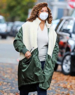 The Equalizer 2021 Queen Latifah Green & White Coat