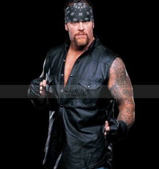 WWE Undertaker Black Leather Vest - Shop Quality Costumes