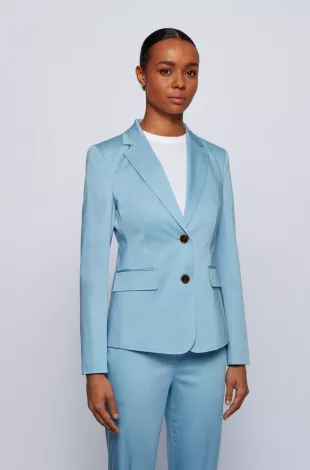 veste regular fit en satin stretch de coton biologique